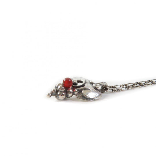 Georg Jensen Necklace Main: SV925, Part: Carnelian Silver orange 1996 Year Necklace Women Used Authentic