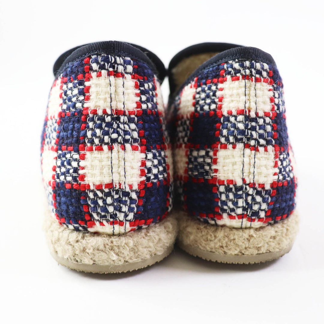 GUCCI loafers Main: , Main: Tweed Inner: Boa Navy red white Women 36 1/2 Used Authentic