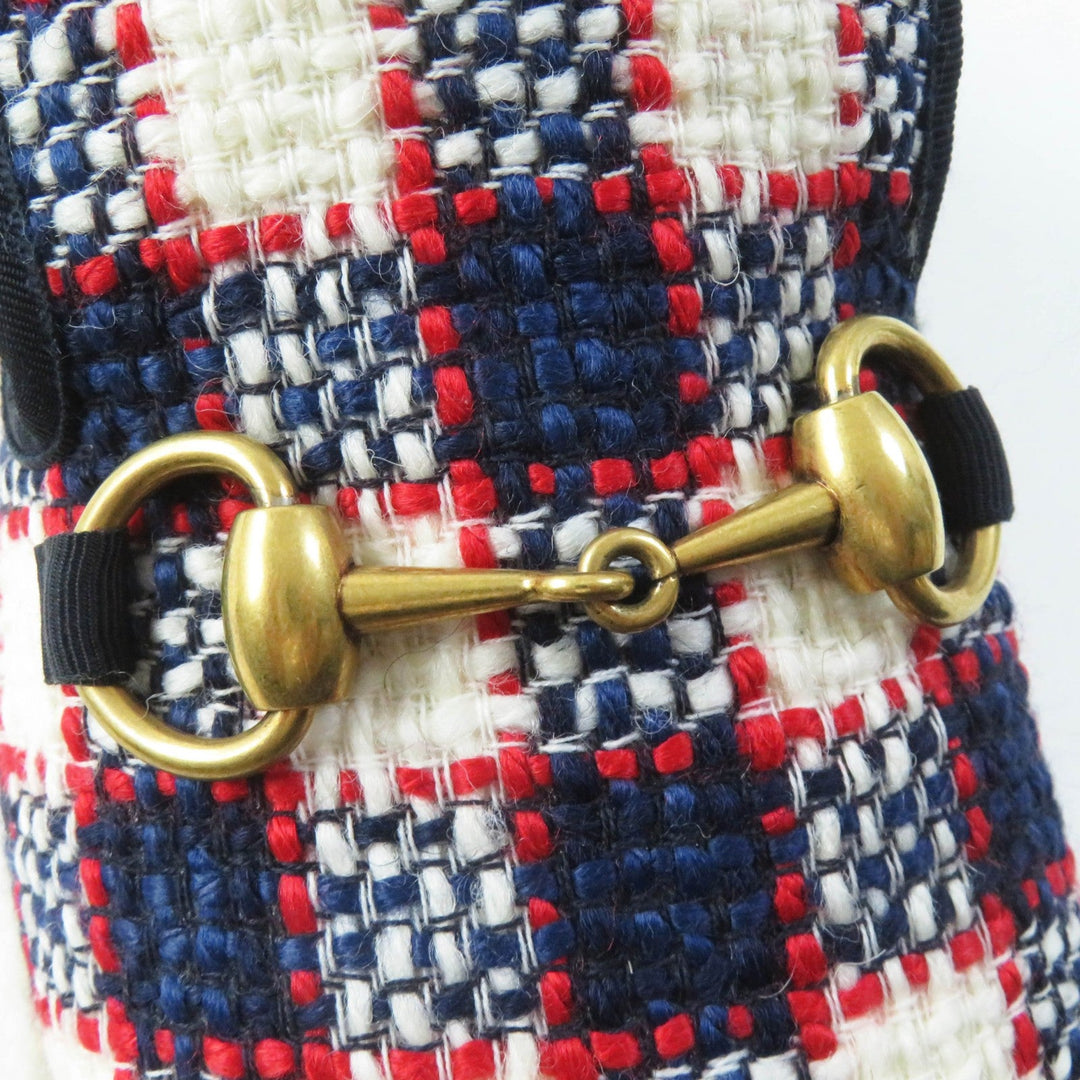 GUCCI loafers Main: , Main: Tweed Inner: Boa Navy red white Women 36 1/2 Used Authentic
