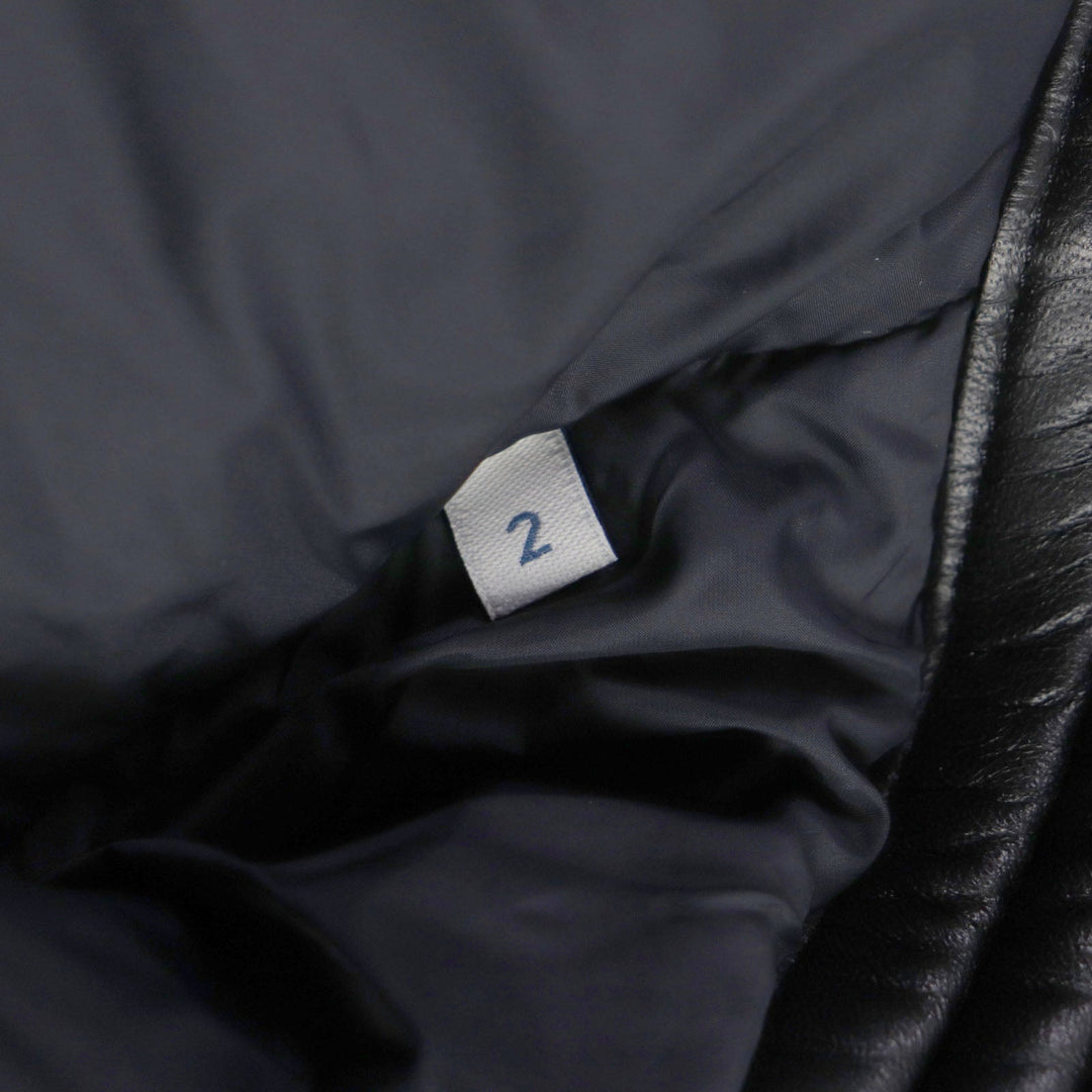 MONCLER Down jacket Lining: 100% nylon, Filling: 90% down, Filling: 10% feather, Exterior: sheepskin leather, Decoration: cowhide leather black GARREL mens 2 Used Authentic