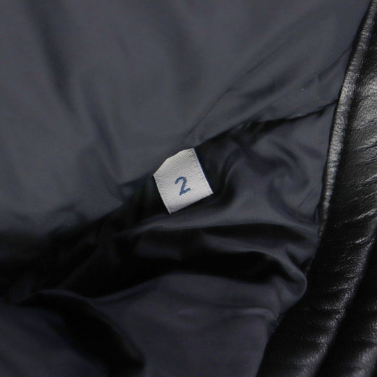 MONCLER Down jacket Lining: 100% nylon, Filling: 90% down, Filling: 10% feather, Exterior: sheepskin leather, Decoration: cowhide leather black GARREL mens 2 Used Authentic