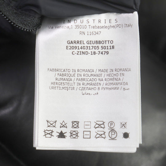 MONCLER Down jacket Lining: 100% nylon, Filling: 90% down, Filling: 10% feather, Exterior: sheepskin leather, Decoration: cowhide leather black GARREL mens 2 Used Authentic