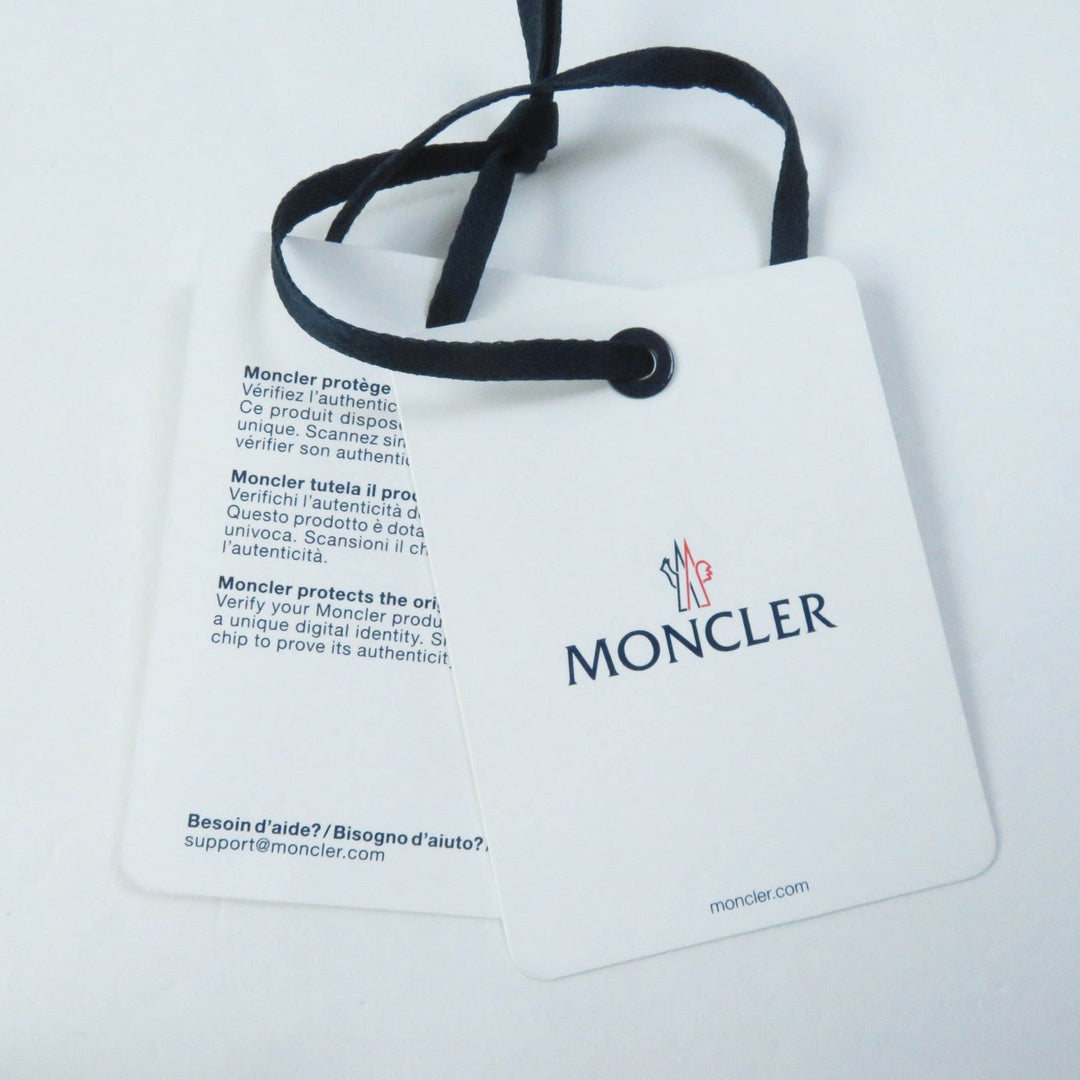 MONCLER Down jacket Outer: 100% nylon, Main: 93% cotton, Main: 7% nylon, Part: 99% cotton, Part: 1% polyurethane, Lining: 100% nylon, Filling: 90% down, 10% feather black MAGLIA APERTA Women XS Used Authentic