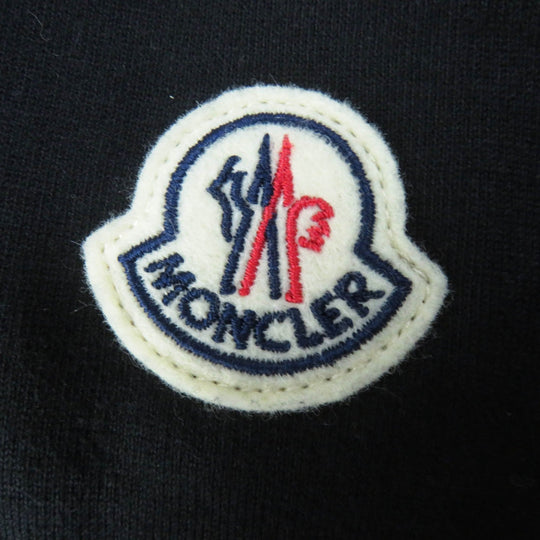 MONCLER Down jacket Outer: 100% nylon, Main: 93% cotton, Main: 7% nylon, Part: 99% cotton, Part: 1% polyurethane, Lining: 100% nylon, Filling: 90% down, 10% feather black MAGLIA APERTA Women XS Used Authentic