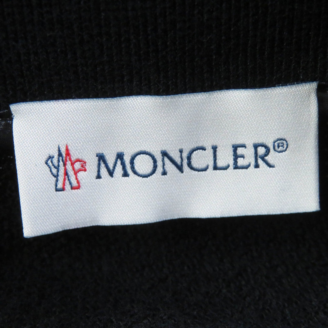 MONCLER Down jacket Outer: 100% nylon, Main: 93% cotton, Main: 7% nylon, Part: 99% cotton, Part: 1% polyurethane, Lining: 100% nylon, Filling: 90% down, 10% feather black MAGLIA APERTA Women XS Used Authentic
