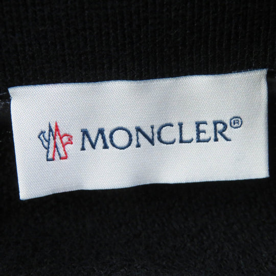MONCLER Down jacket Outer: 100% nylon, Main: 93% cotton, Main: 7% nylon, Part: 99% cotton, Part: 1% polyurethane, Lining: 100% nylon, Filling: 90% down, 10% feather black MAGLIA APERTA Women XS Used Authentic