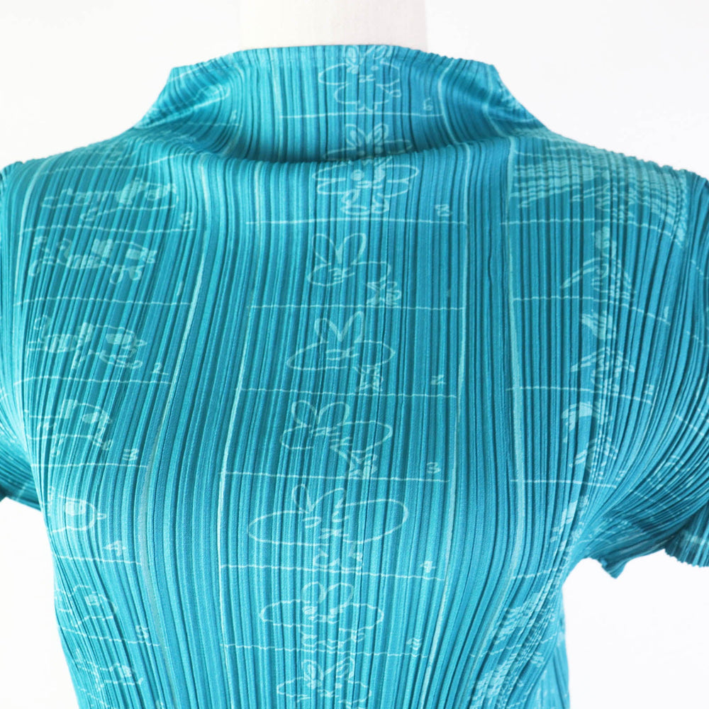PLEATS PLEASE Cut PP71-JK716 Outer material: Polyester 100% Emerald green Women 3 Used Authentic