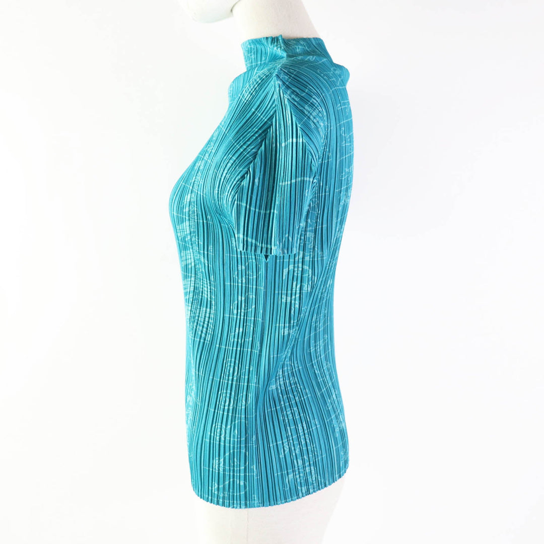 PLEATS PLEASE Cut PP71-JK716 Outer material: Polyester 100% Emerald green Women 3 Used Authentic