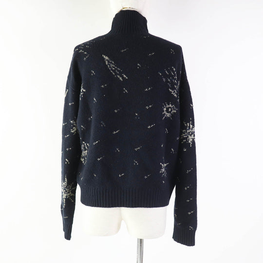 Christian Dior knit 7H24553AM103 Outer: 100% cashmere, part: 64% rayon, part: 36% metal fiber Navy gold Women 42 Used Authentic