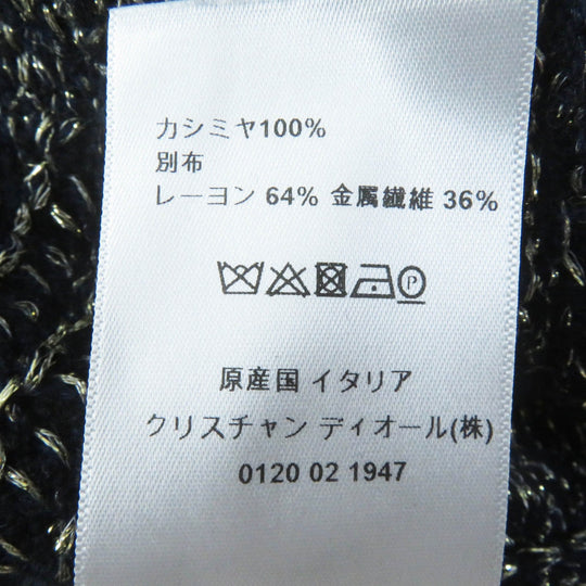 Christian Dior knit 7H24553AM103 Outer: 100% cashmere, part: 64% rayon, part: 36% metal fiber Navy gold Women 42 Used Authentic