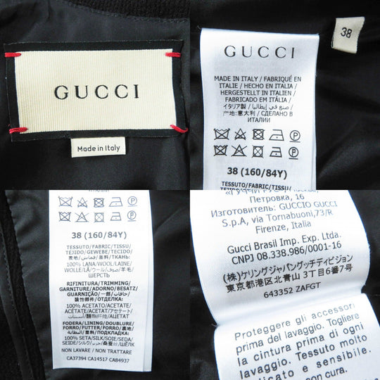 GUCCI one piece 643352 Outer: 100% wool, Lining: 100% silk, Part: 100% acetate black Women 38 Used Authentic