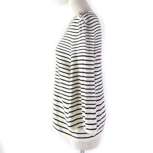 CHANEL knit P56071 Main: 71% paper, 23% cotton, 6% polyester White black Women 38 Used Authentic
