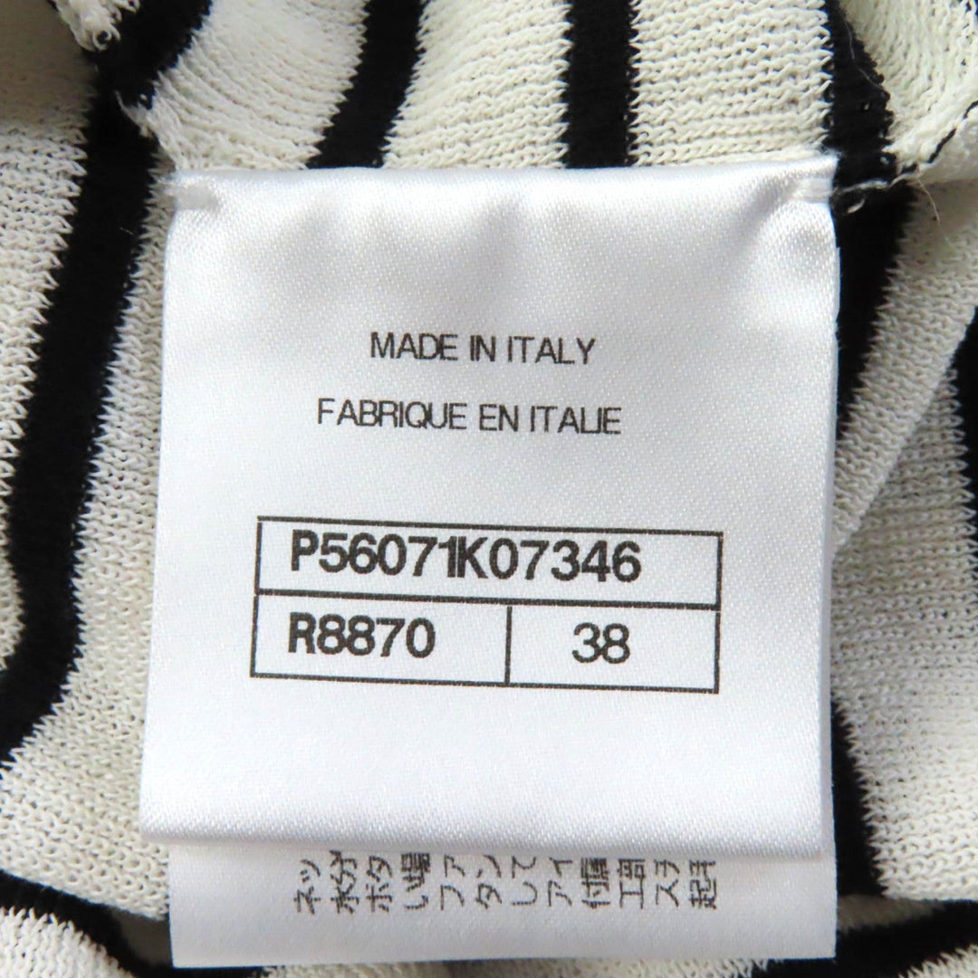 CHANEL knit P56071 Main: 71% paper, 23% cotton, 6% polyester White black Women 38 Used Authentic