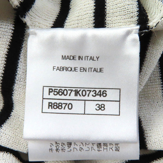 CHANEL knit P56071 Main: 71% paper, 23% cotton, 6% polyester White black Women 38 Used Authentic