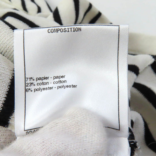 CHANEL knit P56071 Main: 71% paper, 23% cotton, 6% polyester White black Women 38 Used Authentic