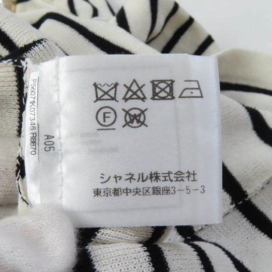CHANEL knit P56071 Main: 71% paper, 23% cotton, 6% polyester White black Women 38 Used Authentic
