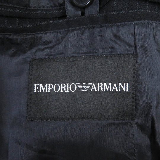 EMPORIO ARMANI suit Outer: 86% wool, Outer: 1% polyamide (nylon), Outer: 2% elastane (polyurethane), Outer: 1% polyester, Lining: 100% cupra black mens 44 Used Authentic
