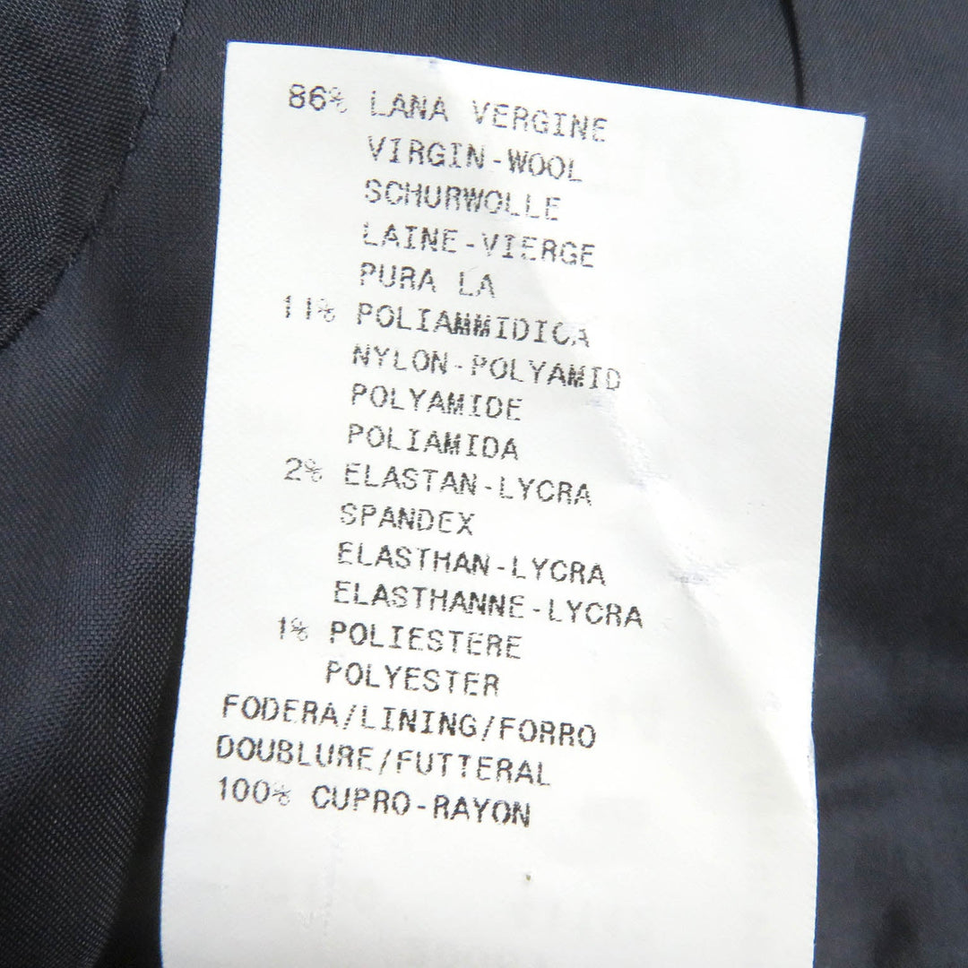 EMPORIO ARMANI suit Outer: 86% wool, Outer: 1% polyamide (nylon), Outer: 2% elastane (polyurethane), Outer: 1% polyester, Lining: 100% cupra black mens 44 Used Authentic