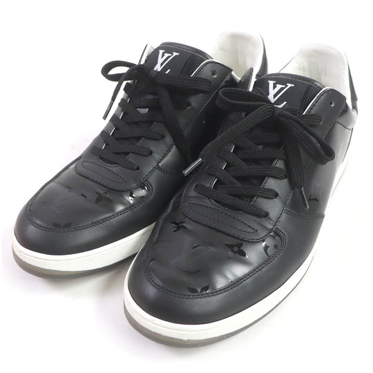 LOUIS VUITTON Low cut sneakers Main: Leather black LV Rivoli Line mens 41 Used Authentic