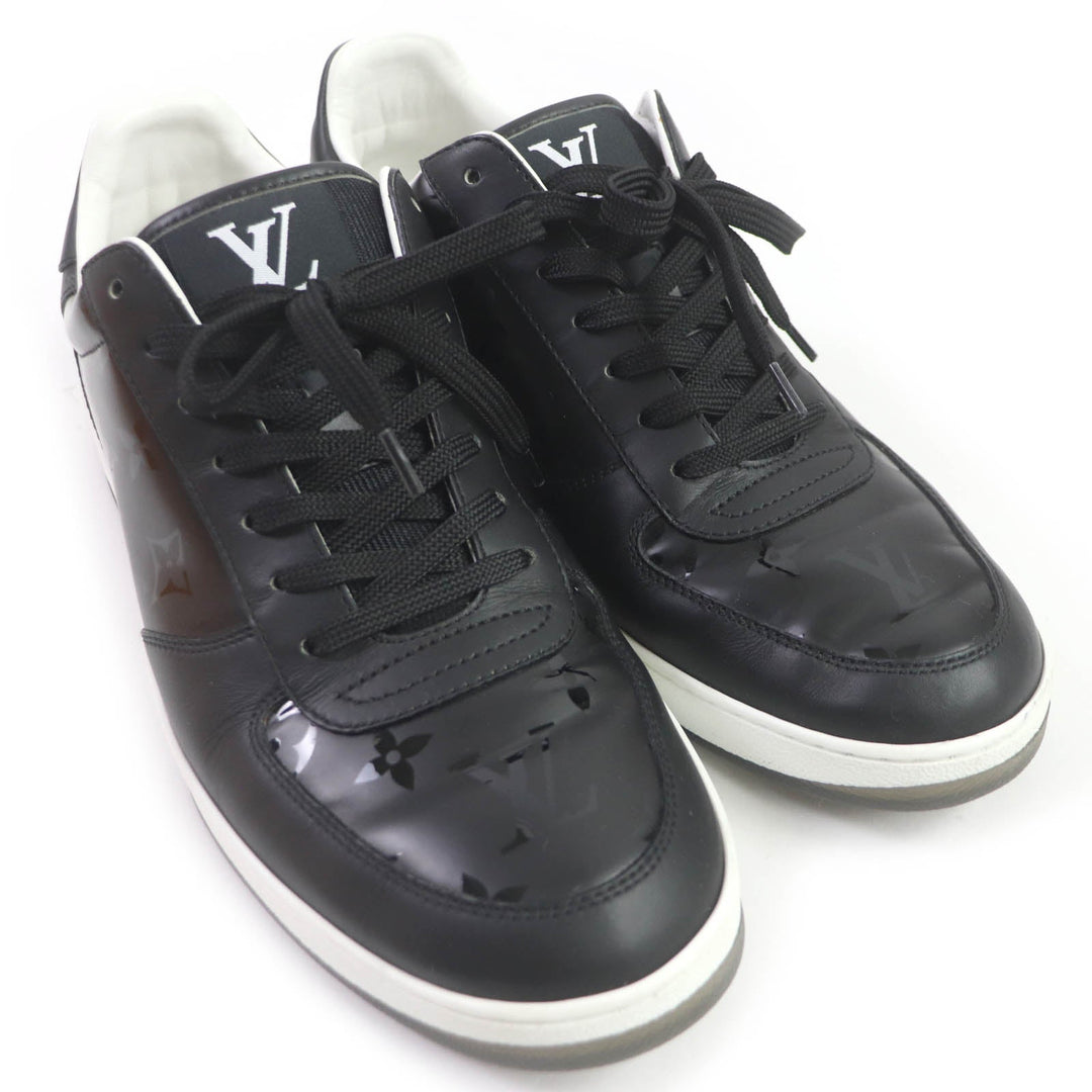 LOUIS VUITTON Low cut sneakers Main: Leather black LV Rivoli Line mens 41 Used Authentic