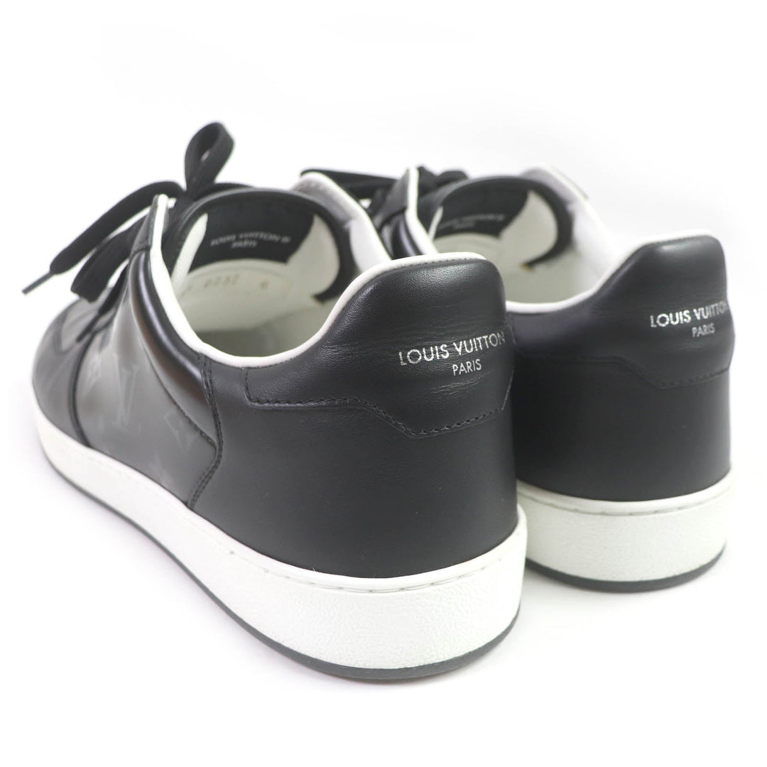 LOUIS VUITTON Low cut sneakers Main: Leather black LV Rivoli Line mens 41 Used Authentic