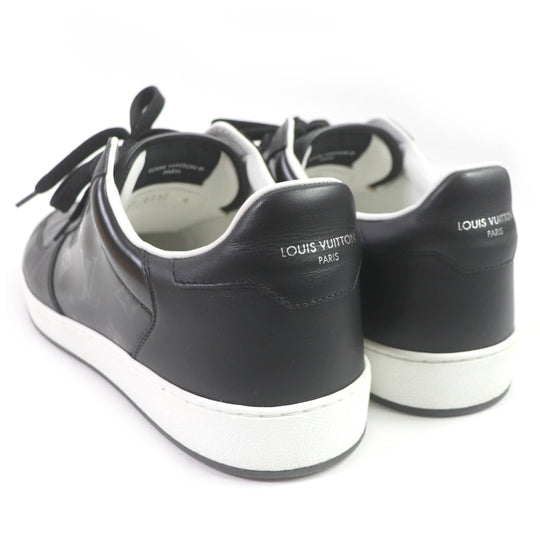 LOUIS VUITTON Low cut sneakers Main: Leather black LV Rivoli Line mens 41 Used Authentic