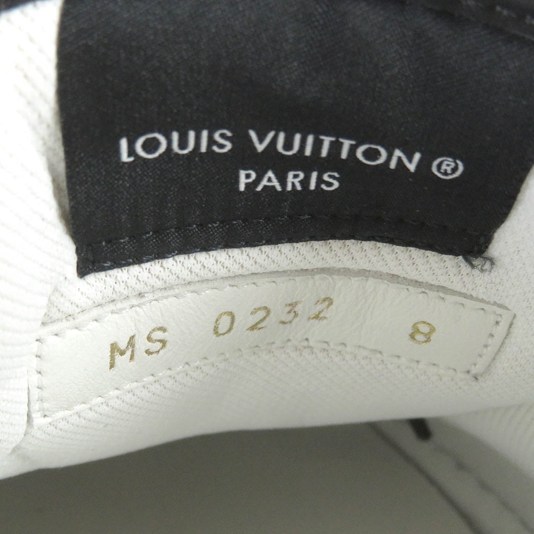 LOUIS VUITTON Low cut sneakers Main: Leather black LV Rivoli Line mens 41 Used Authentic