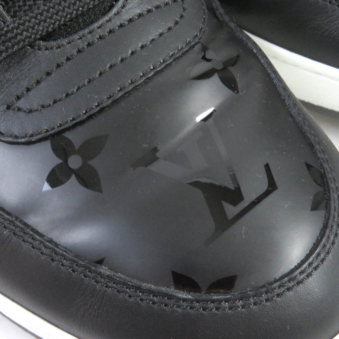 LOUIS VUITTON Low cut sneakers Main: Leather black LV Rivoli Line mens 41 Used Authentic