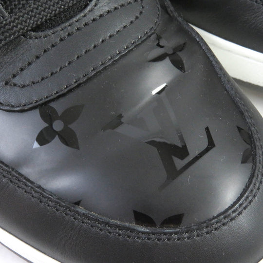 LOUIS VUITTON Low cut sneakers Main: Leather black LV Rivoli Line mens 41 Used Authentic