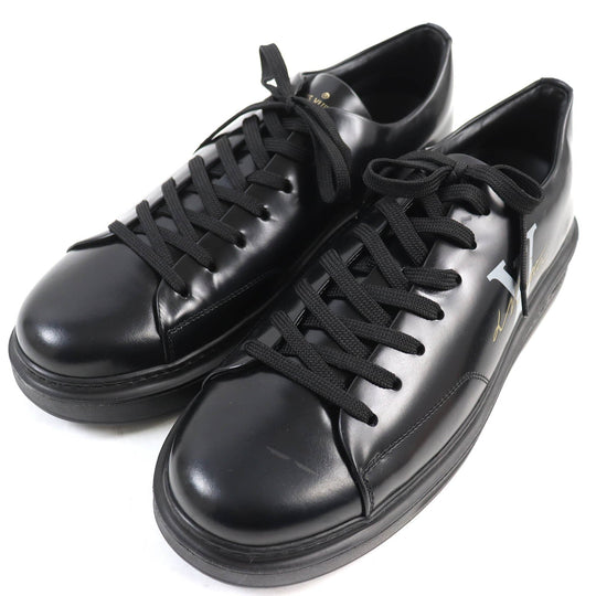 LOUIS VUITTON sneakers Main: Leather black Beverly Hills Line mens 8.5 Used Authentic