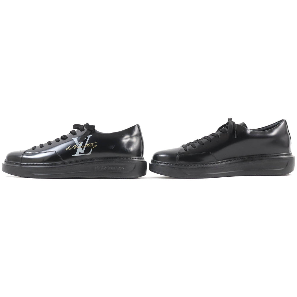 LOUIS VUITTON sneakers Main: Leather black Beverly Hills Line mens 8.5 Used Authentic