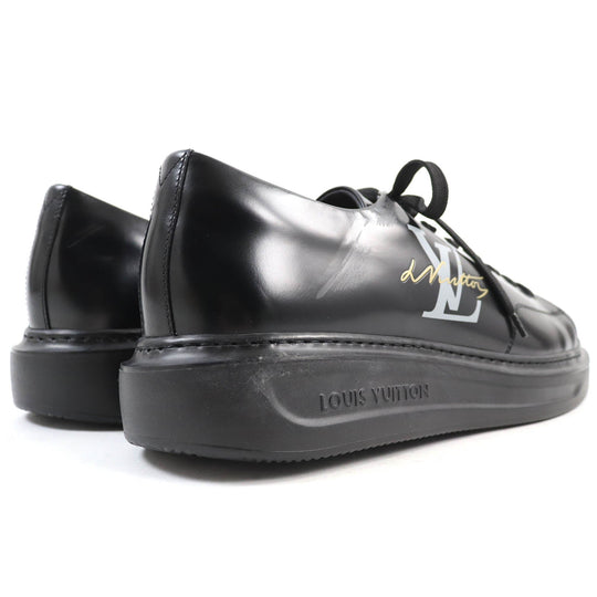 LOUIS VUITTON sneakers Main: Leather black Beverly Hills Line mens 8.5 Used Authentic