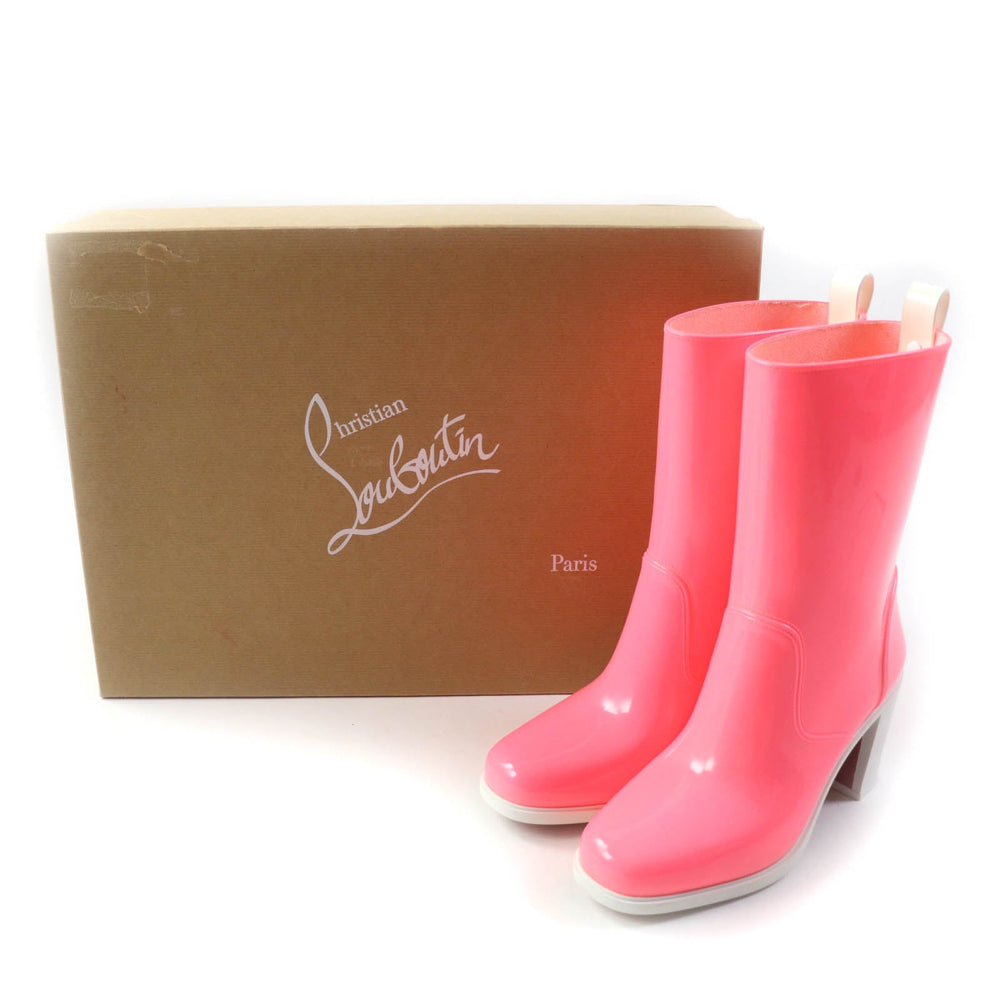 Christian Louboutin short boots Main: Rubber Pink white LOUBIRAIN 70 Loubirain Women 39 Used Authentic