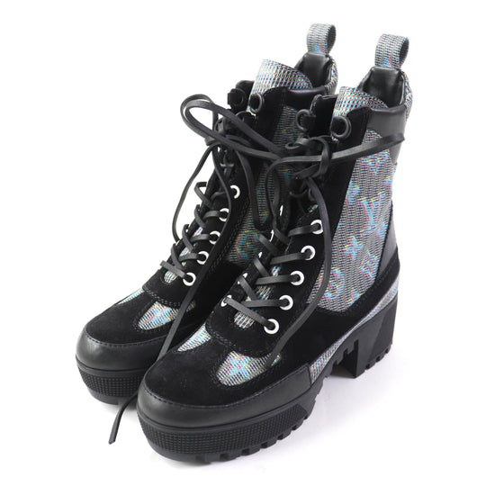 LOUIS VUITTON Ankle boots leather multicolor Laurier Line 34 1/2