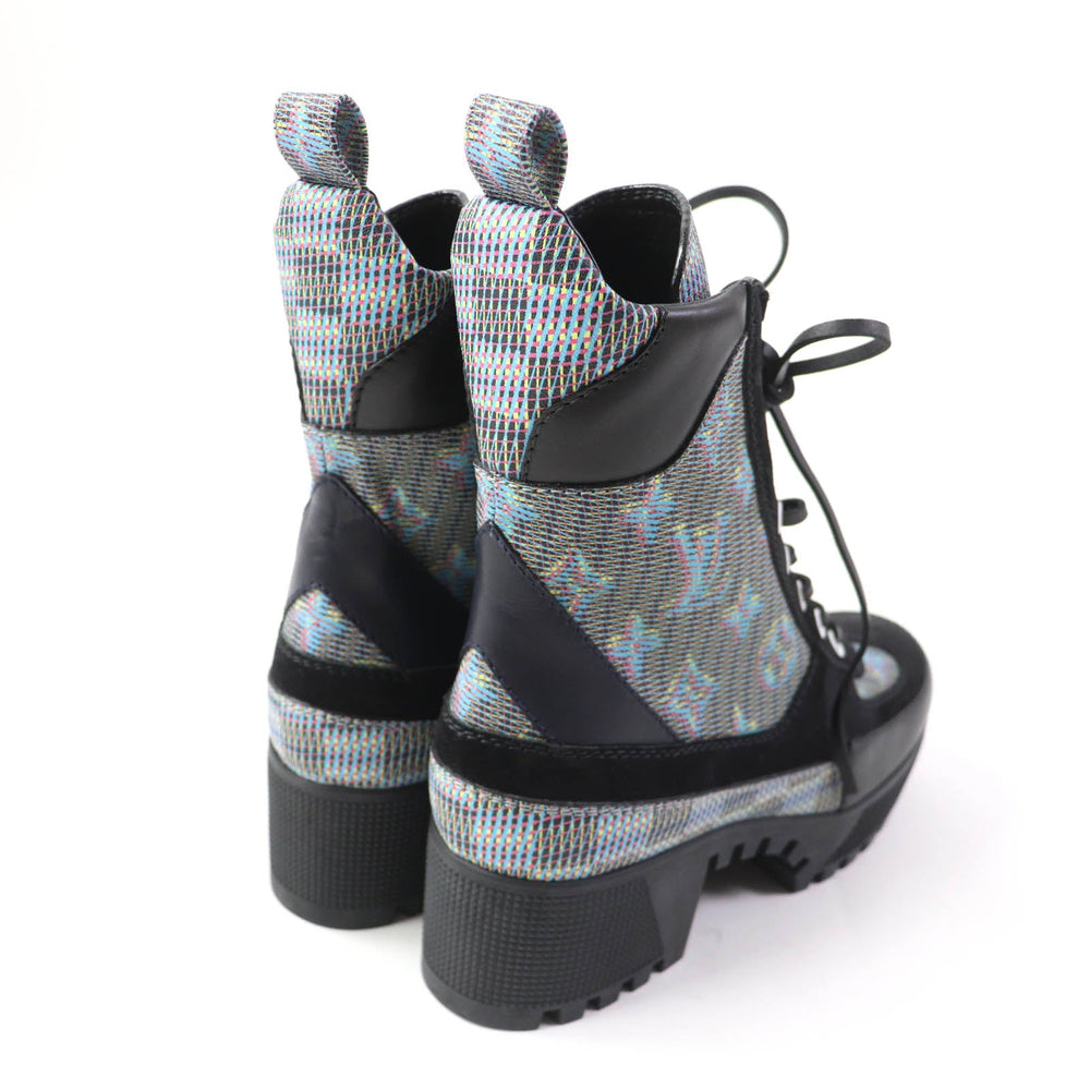 LOUIS VUITTON Ankle boots leather multicolor Laurier Line 34 1/2
