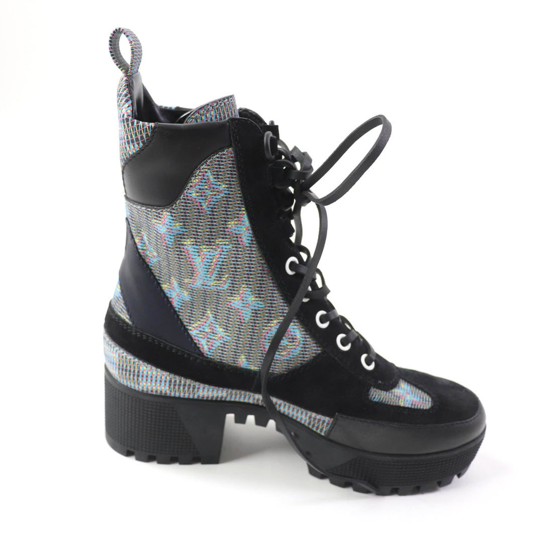 LOUIS VUITTON Ankle boots leather multicolor Laurier Line 34 1/2