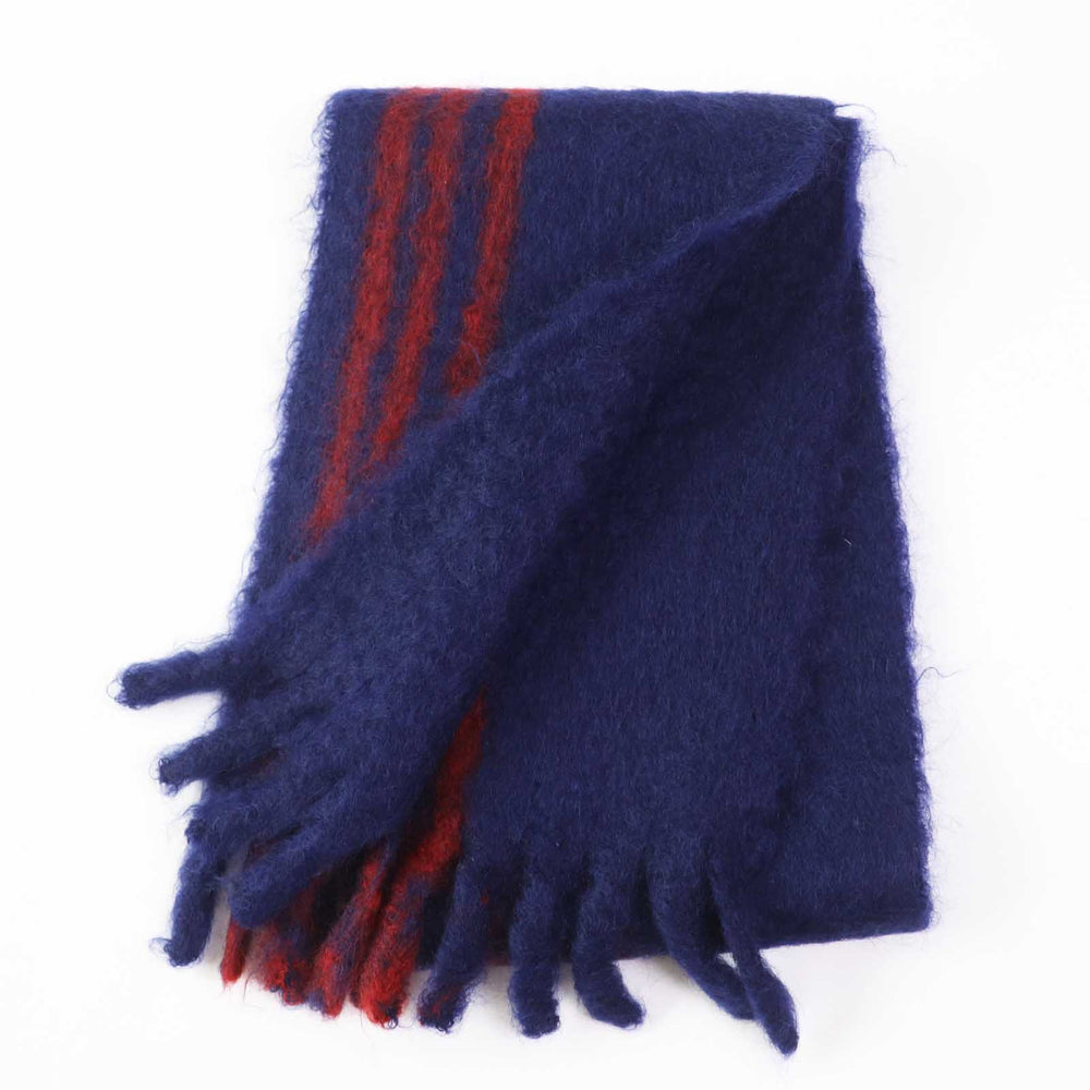 LOEWE Scarf Main: 68% mohair, Main: 27% wool, 5% nylon Navy red mens Used Authentic