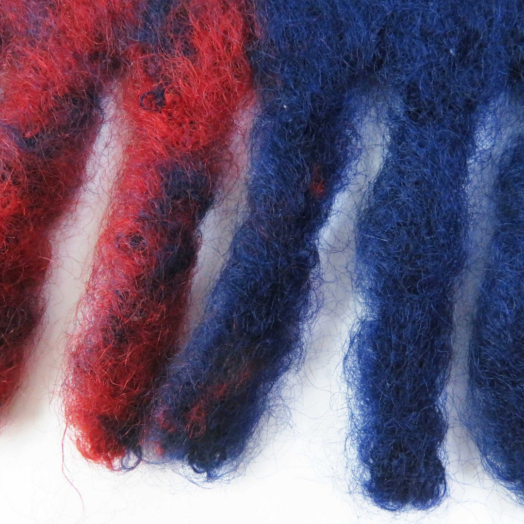 LOEWE Scarf Main: 68% mohair, Main: 27% wool, 5% nylon Navy red mens Used Authentic