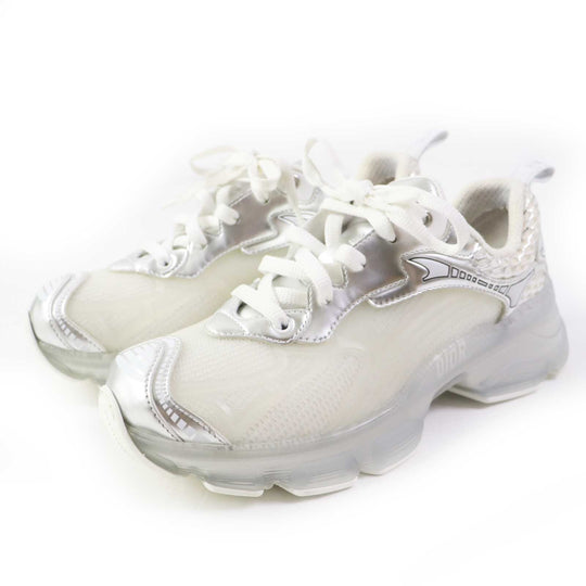Christian Dior sneakers KCK337LRU46W37 Leather rubber White Silver DIOR VIBE Women 37 Used Authentic