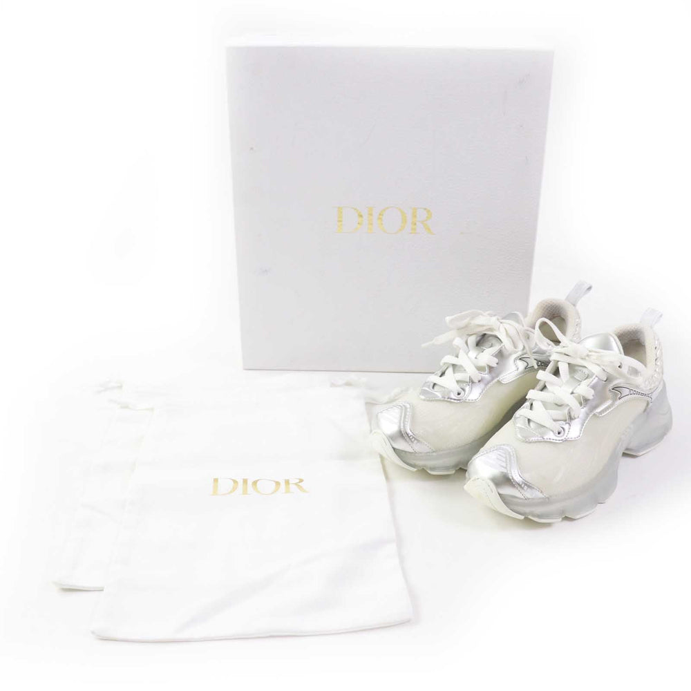 Christian Dior sneakers KCK337LRU46W37 Leather rubber White Silver DIOR VIBE Women 37 Used Authentic