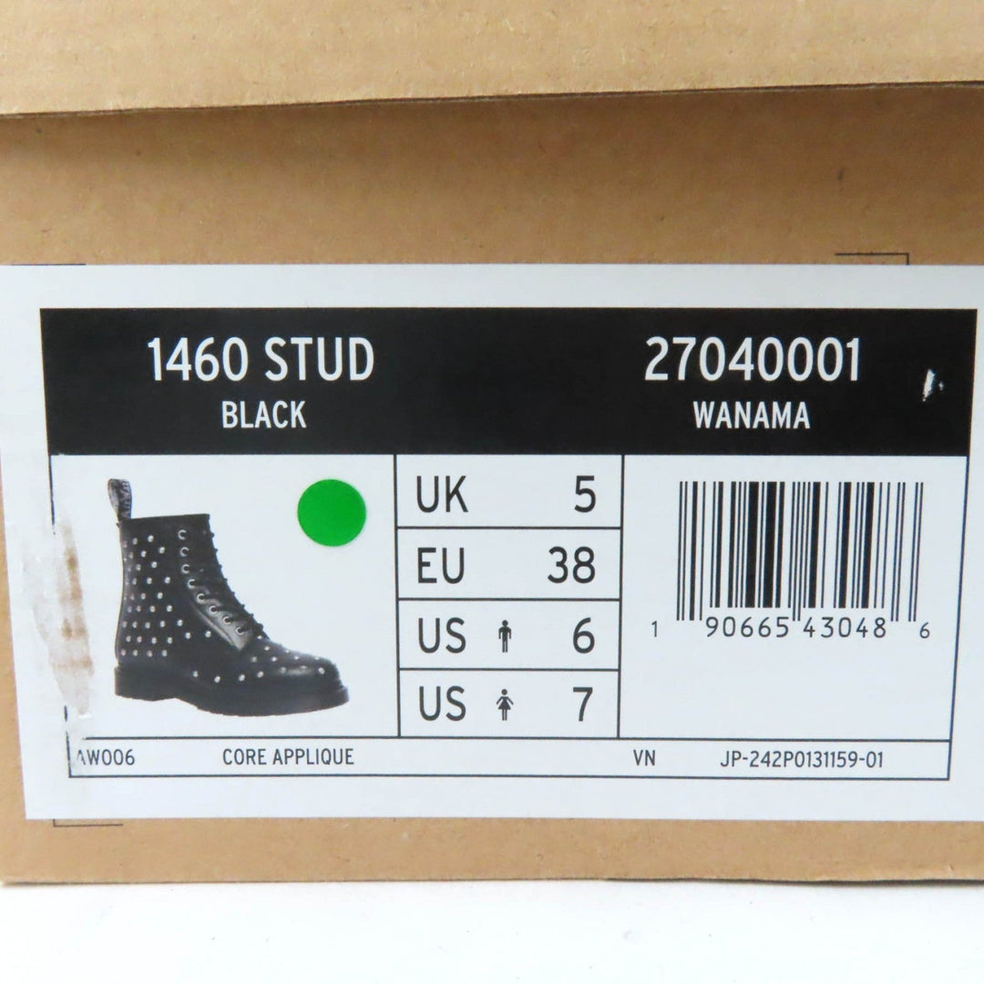 Dr.Martens short boots 27040001 Main: Leather Black Silver 1460 STUD Women 38 Used Authentic