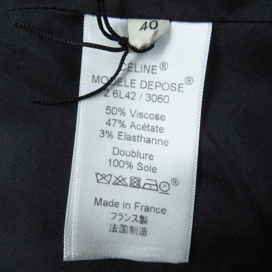 CELINE one piece 2 6L42/3060 Outer: 50% rayon, Outer: 47% acetate, Outer: 3% polyurethane, Lining: 100% silk black Phoebe Philo Women 40 Used Authentic
