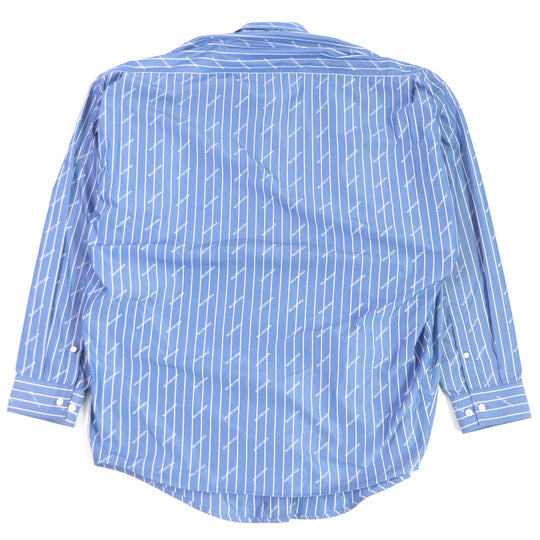 BALENCIAGA Long sleeve shirt 595214 Main: 75% cotton, Main: 25% polyester blue mens 39 Used Authentic