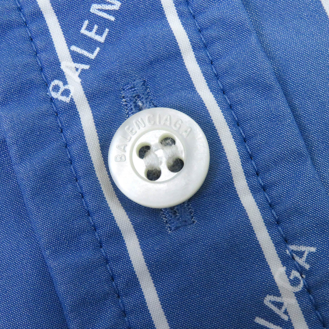 BALENCIAGA Long sleeve shirt 595214 Main: 75% cotton, Main: 25% polyester blue mens 39 Used Authentic