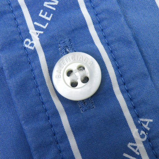 BALENCIAGA Long sleeve shirt 595214 Main: 75% cotton, Main: 25% polyester blue mens 39 Used Authentic