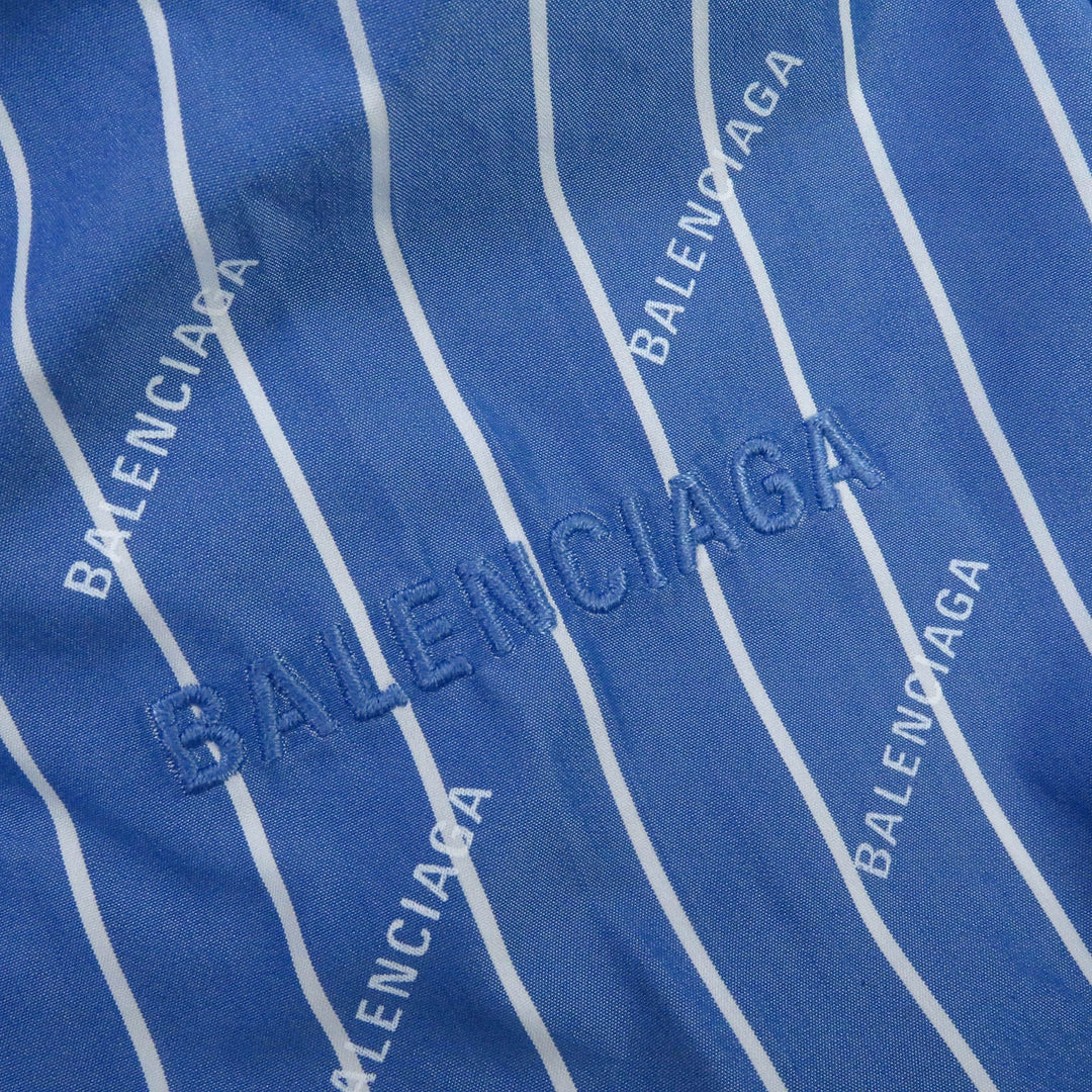 BALENCIAGA Long sleeve shirt 595214 Main: 75% cotton, Main: 25% polyester blue mens 39 Used Authentic