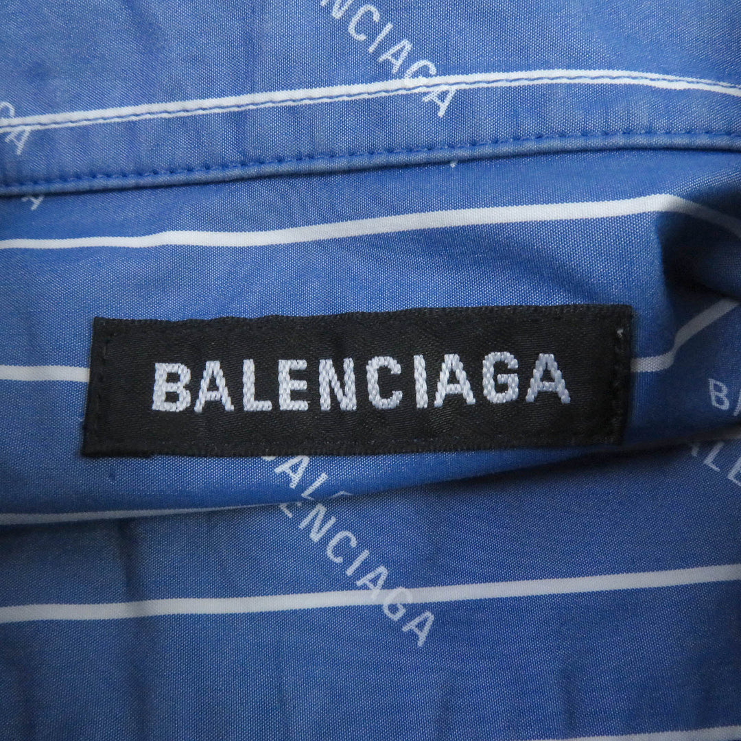 BALENCIAGA Long sleeve shirt 595214 Main: 75% cotton, Main: 25% polyester blue mens 39 Used Authentic