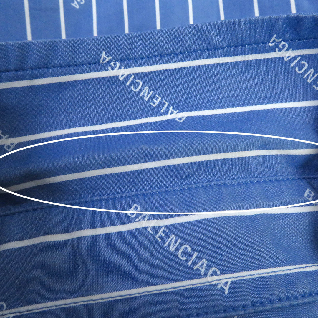BALENCIAGA Long sleeve shirt 595214 Main: 75% cotton, Main: 25% polyester blue mens 39 Used Authentic
