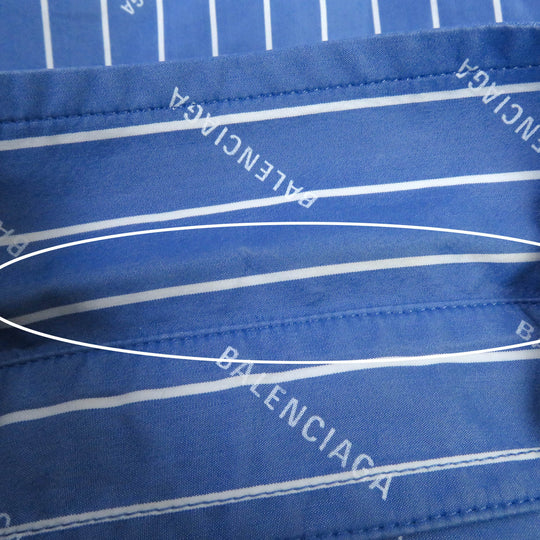 BALENCIAGA Long sleeve shirt 595214 Main: 75% cotton, Main: 25% polyester blue mens 39 Used Authentic
