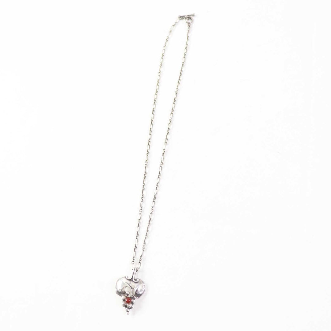 Georg Jensen Necklace Main�FSV925 Silver Red Carnelian Women Used Authentic